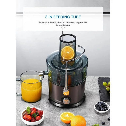 Juicer Machines , Max Power 1200W Centrifugal Juicer Extractor with 3-Inch Wide Feed Chute & Anti-Drip for Fruit and Vegetable